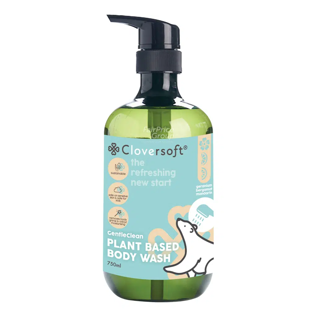 Cloversoft Plant-Based Body Wash – Geranium, Bergamot & Mandarin 750ml