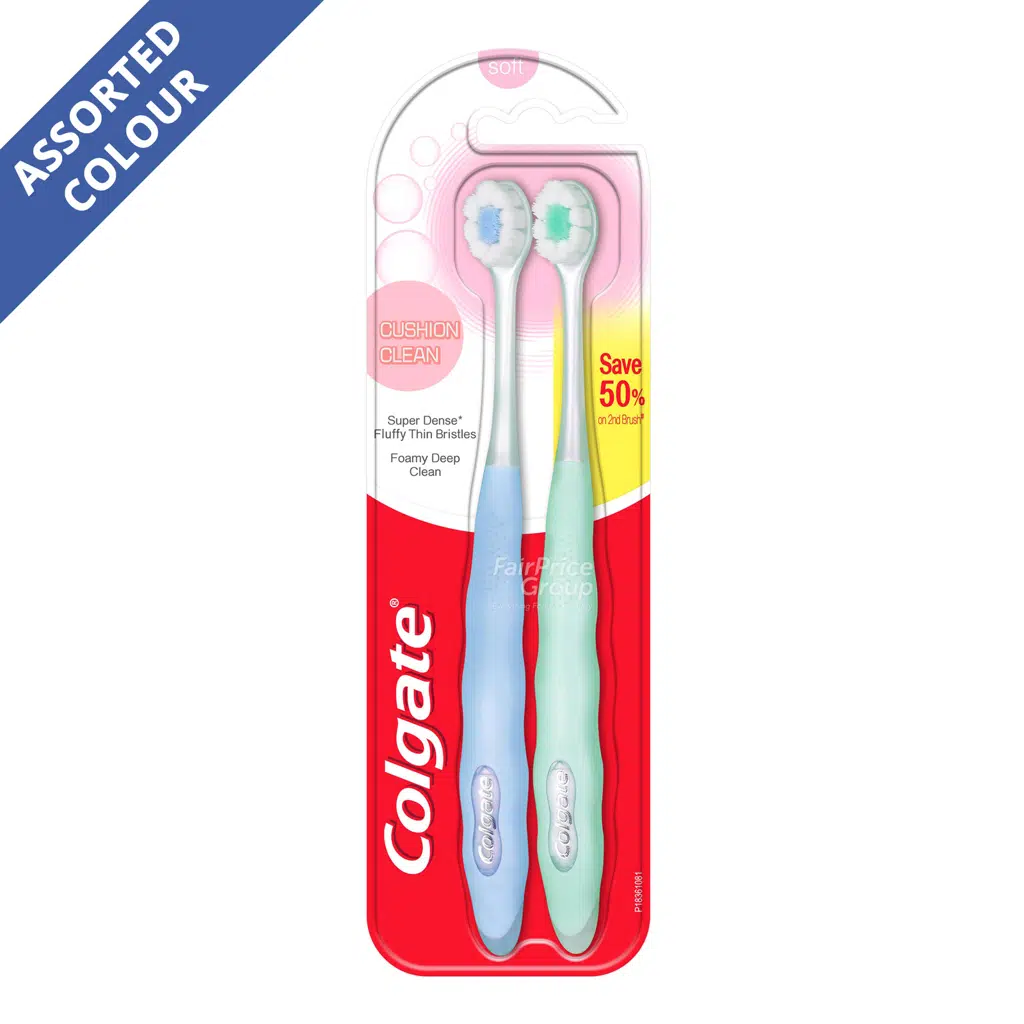 Colgate Cushion Clean Toothbrush – Soft 2s