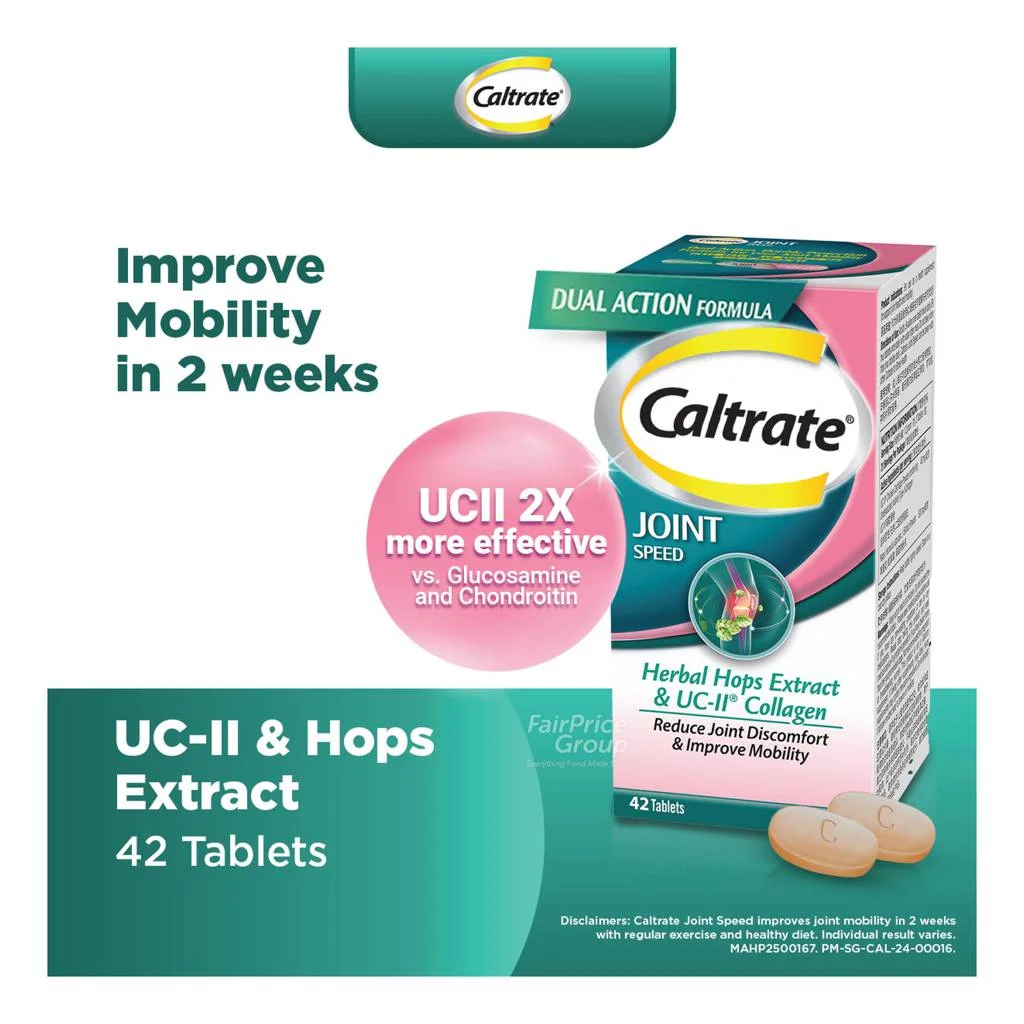Caltrate Joint Speed UC-II Hops Tablets, 42s